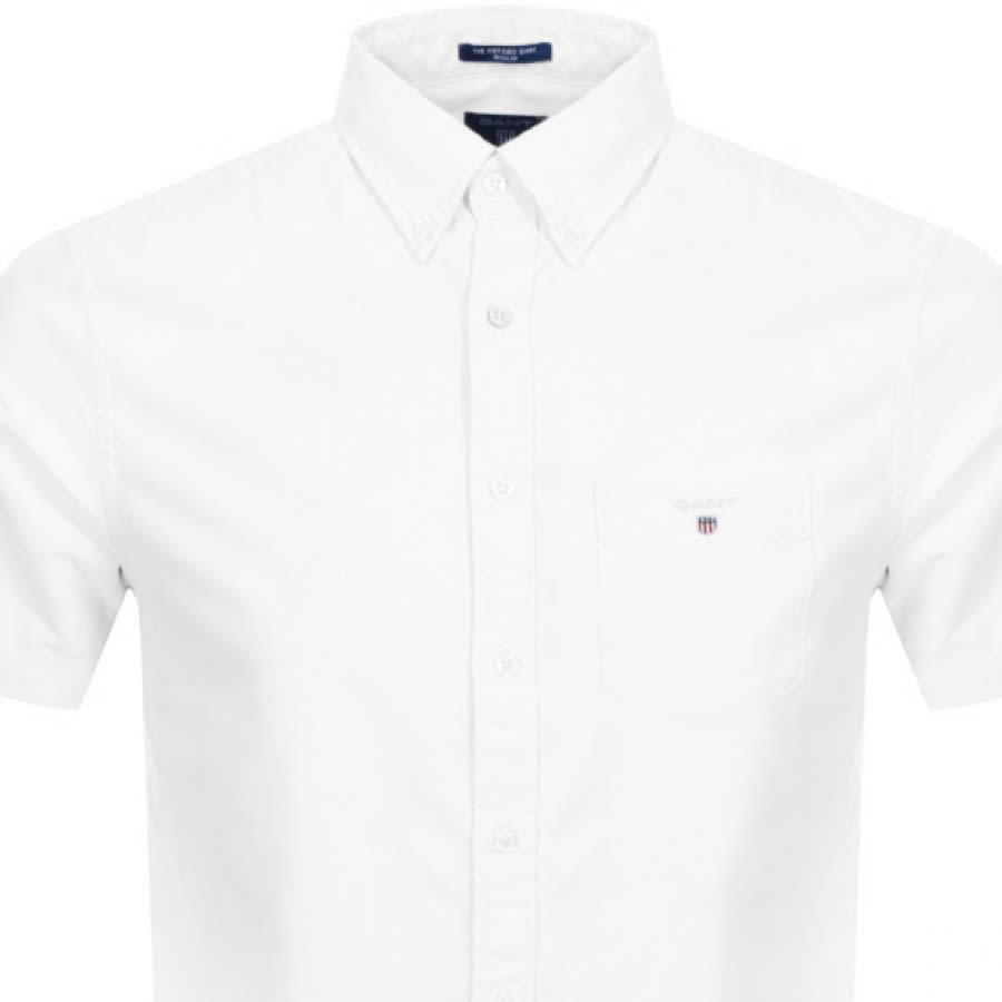 Alternative Image for ProductGant Oxford Regular Fit Short Sleeved Shirt White2